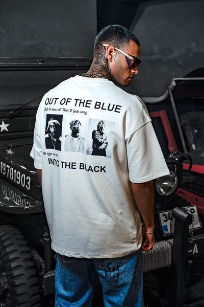 Tupac Into Black Printed Oversize White T-shirt