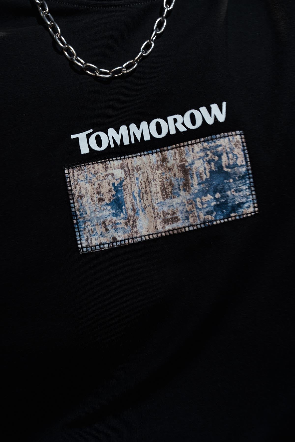 Tomorrow Patchli Baskı Oversize Siyah Tshirt