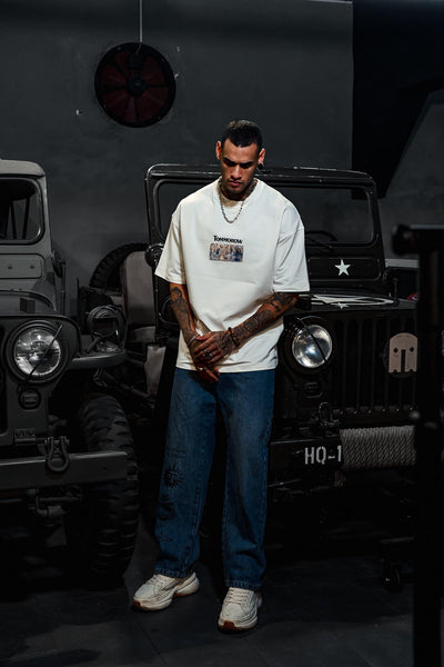 Tomorrow Patchli Baskı Oversize Beyaz Tshirt