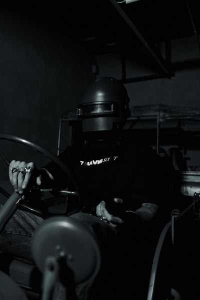 Travis Scott Back Picture Printed Oversize Black T-shirt