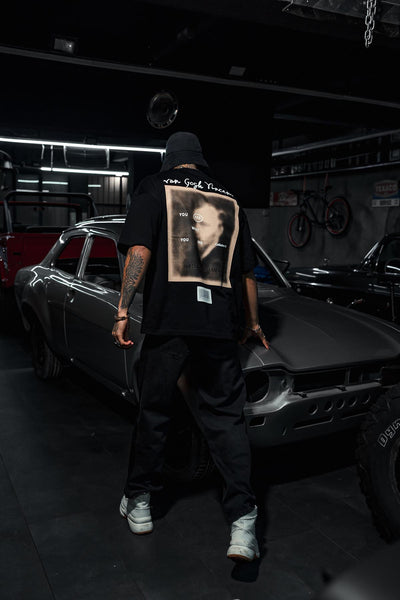 Van Gogh Vincent Printed Patch Oversize Black T-Shirt