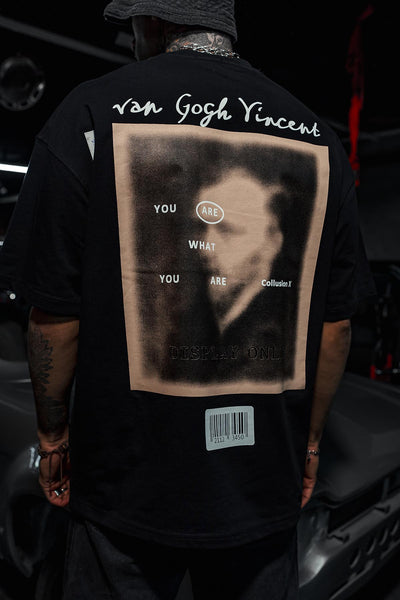 Van Gogh Vincent Printed Patch Oversize Black T-Shirt