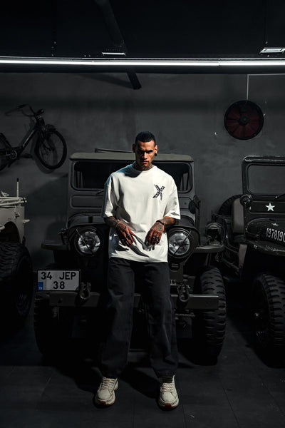 X Very Cool Printed Oversize White T-Shirt