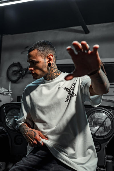 X Very Cool Printed Oversize White T-Shirt