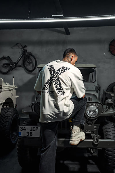 X Very Cool Printed Oversize White T-Shirt