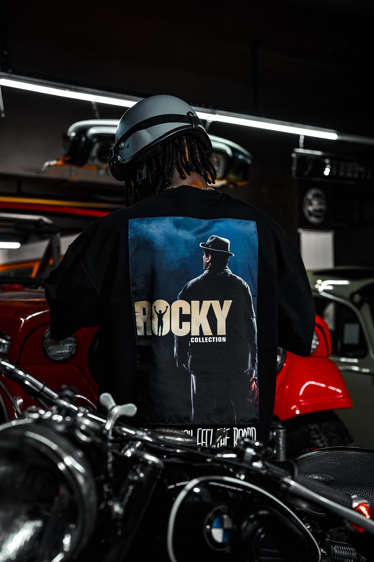 Rocky Balboa Collection Patchli Oversize Siyah T-Shirt